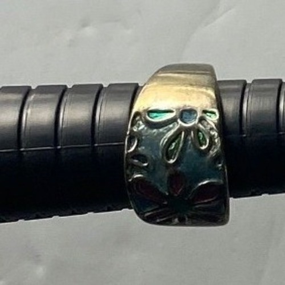 Vintage Floral Ring Silver Tone Women Size 7‎ Statement Ring
